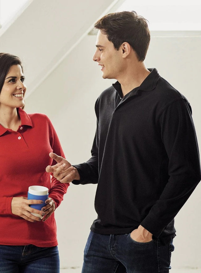 PLAYERA POLO CABALLERO WAFLE MANGA LARGA - HANDLER